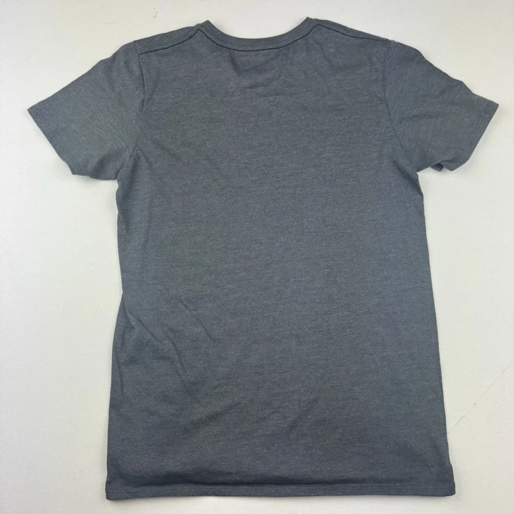 Calvin Klein Jeans Boys L 14 16 Gray V Neck T Shirt Embroidered CK Logo